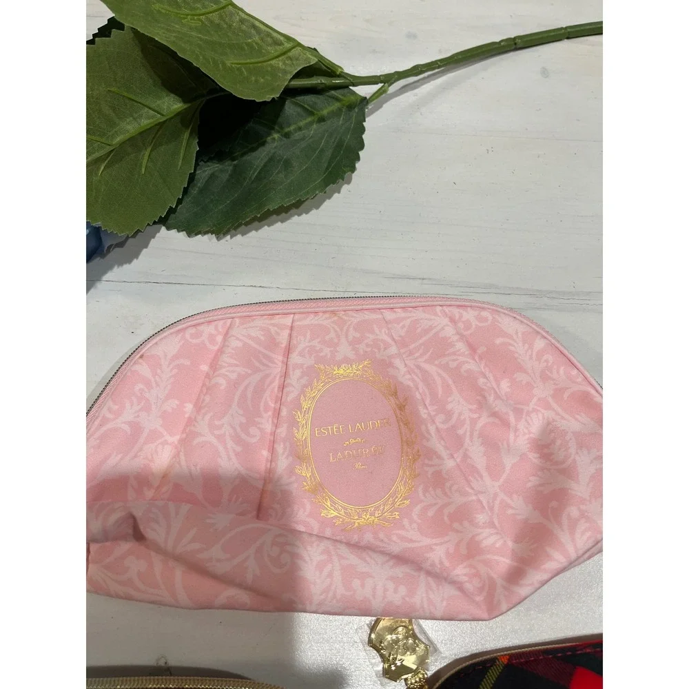 6 Cosmetic Bag Bundle Makeup Travel Accessories plus Versace Sample and‎  Mask